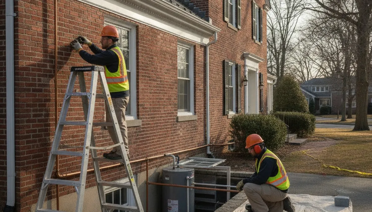 Providence RI plumbing repair technician servicing a residential sink leak