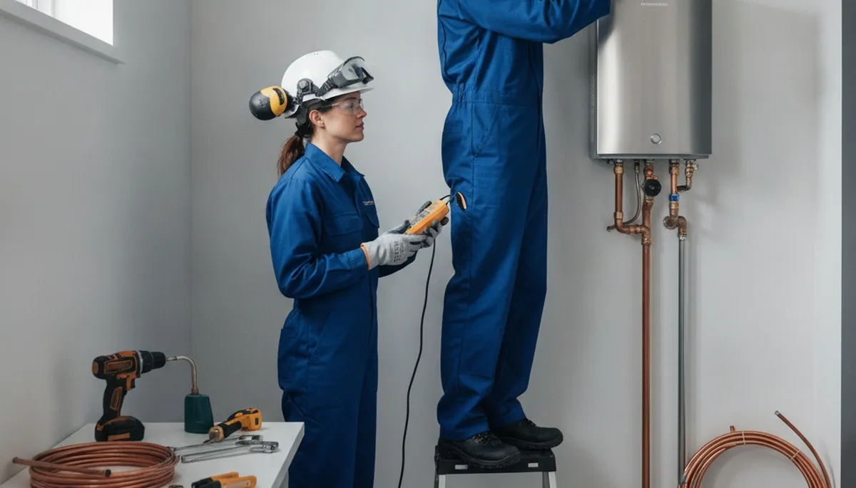 Providence, RI plumber installs tankless water heater for reliable endless hot water